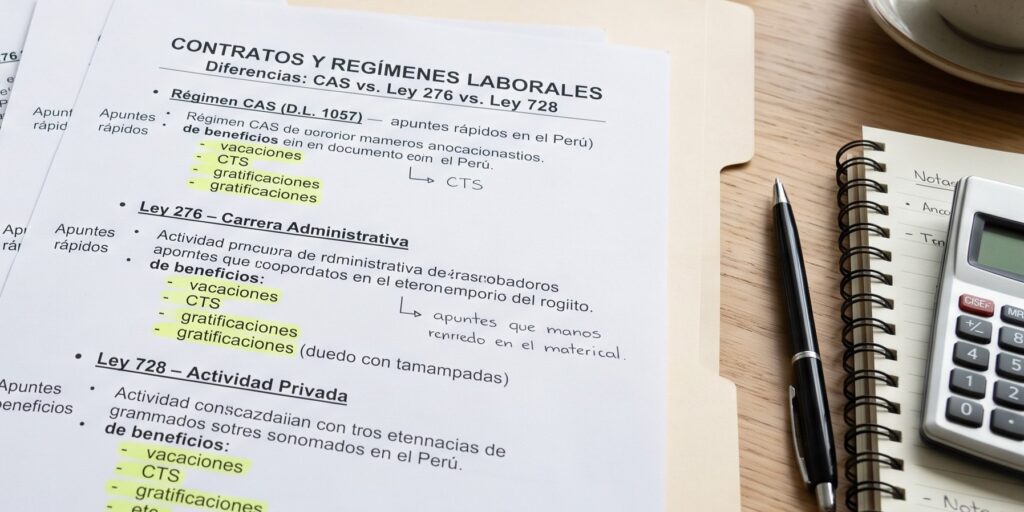 Diferencias entre el Régimen CAS (D.L. 1057), Ley 276 y Ley 728: ¿Cuál te conviene más?